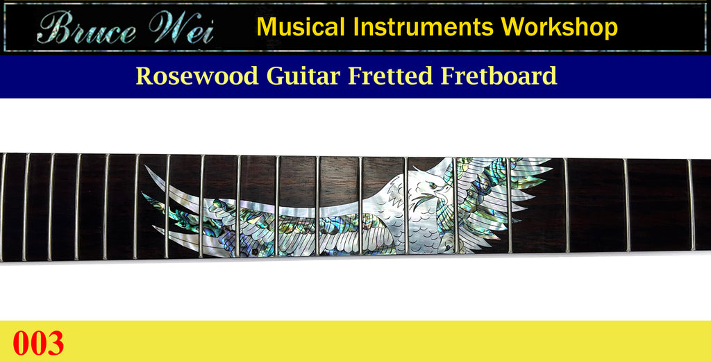 Guitar 25.5 " Rosewood Fretted Fretboard, MOP & Abalone Inlay, Bruce Wei (003)