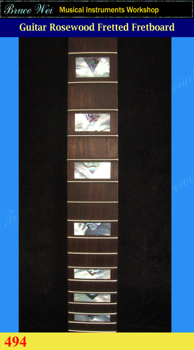 Guitar 25.5" Rosewood Fretted Fretboard, MOP & Abalone Inlay, Bruce Wei ( 494 )