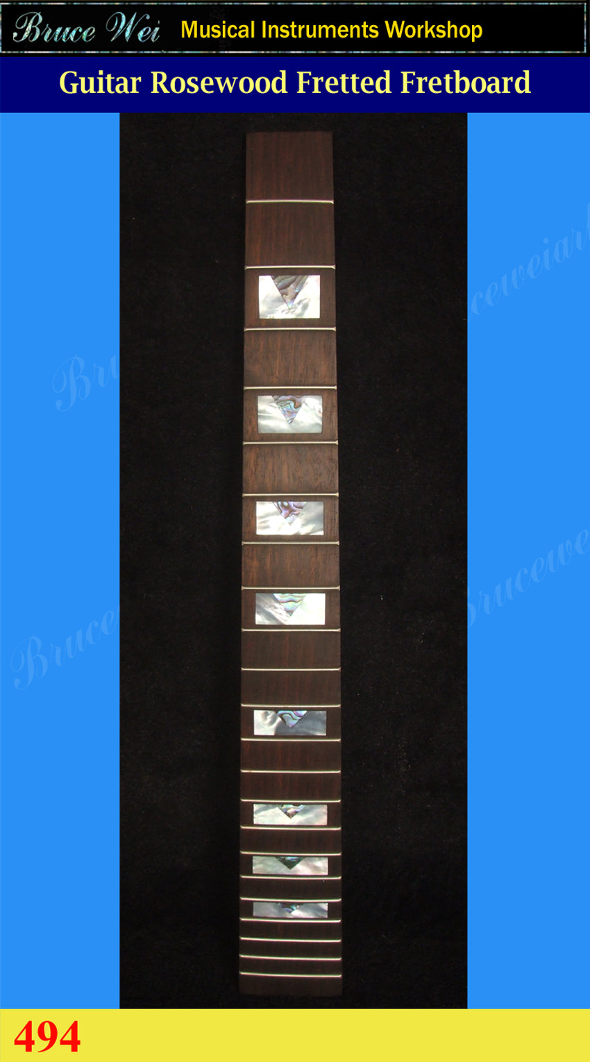 Guitar 25.5" Rosewood Fretted Fretboard, MOP & Abalone Inlay, Bruce Wei ( 494 )