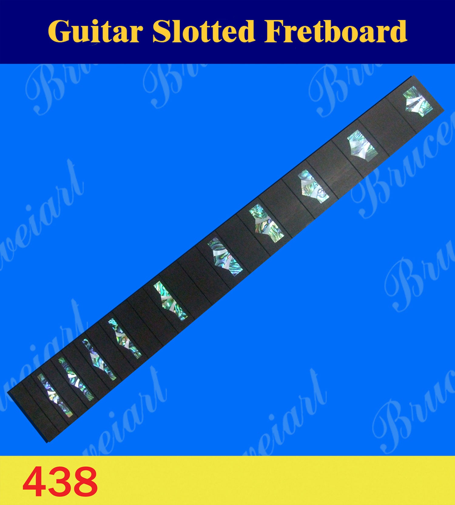 Guitar Handmade 25.5" Rosewood Slotted Fretboard, MOP & Abalone Inlay, Bruce Wei ( 438b )