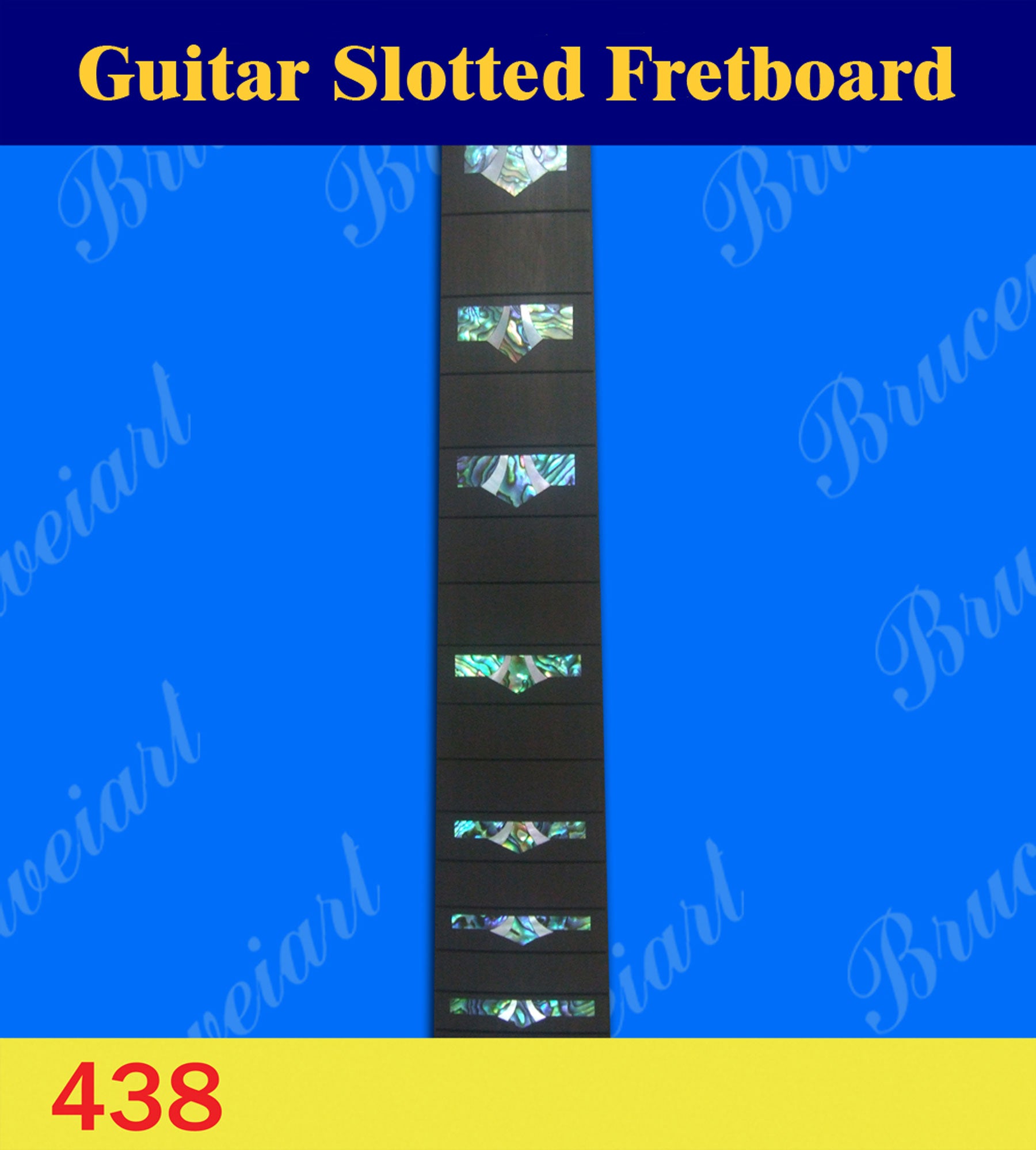 Guitar Handmade 25.5" Rosewood Slotted Fretboard, MOP & Abalone Inlay, Bruce Wei ( 438b )