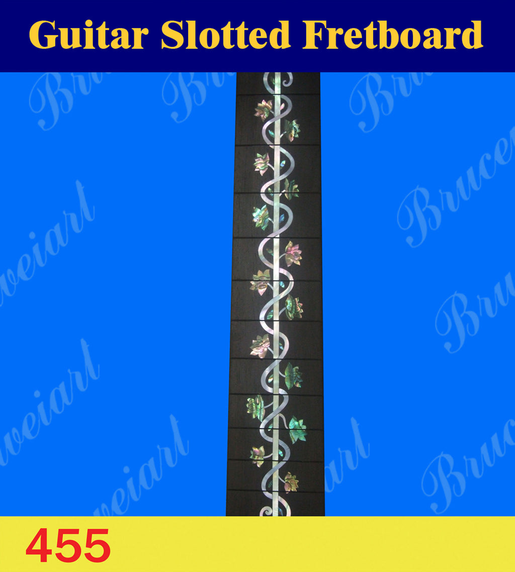 Guitar Handmade 25.5" Rosewood Slotted Fretboard, MOP & Abalone Inlay, Bruce Wei (455)
