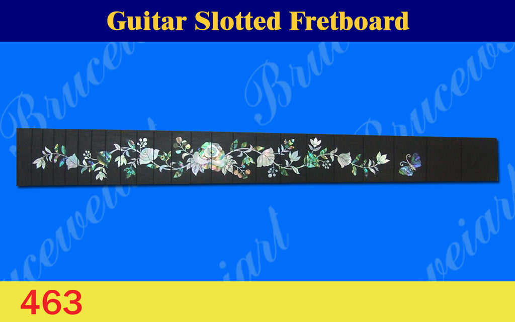 Guitar Handmade Rosewood Slotted Fretboard, Mop & Abalone Inlay, Bruce Wei ( 463 )
