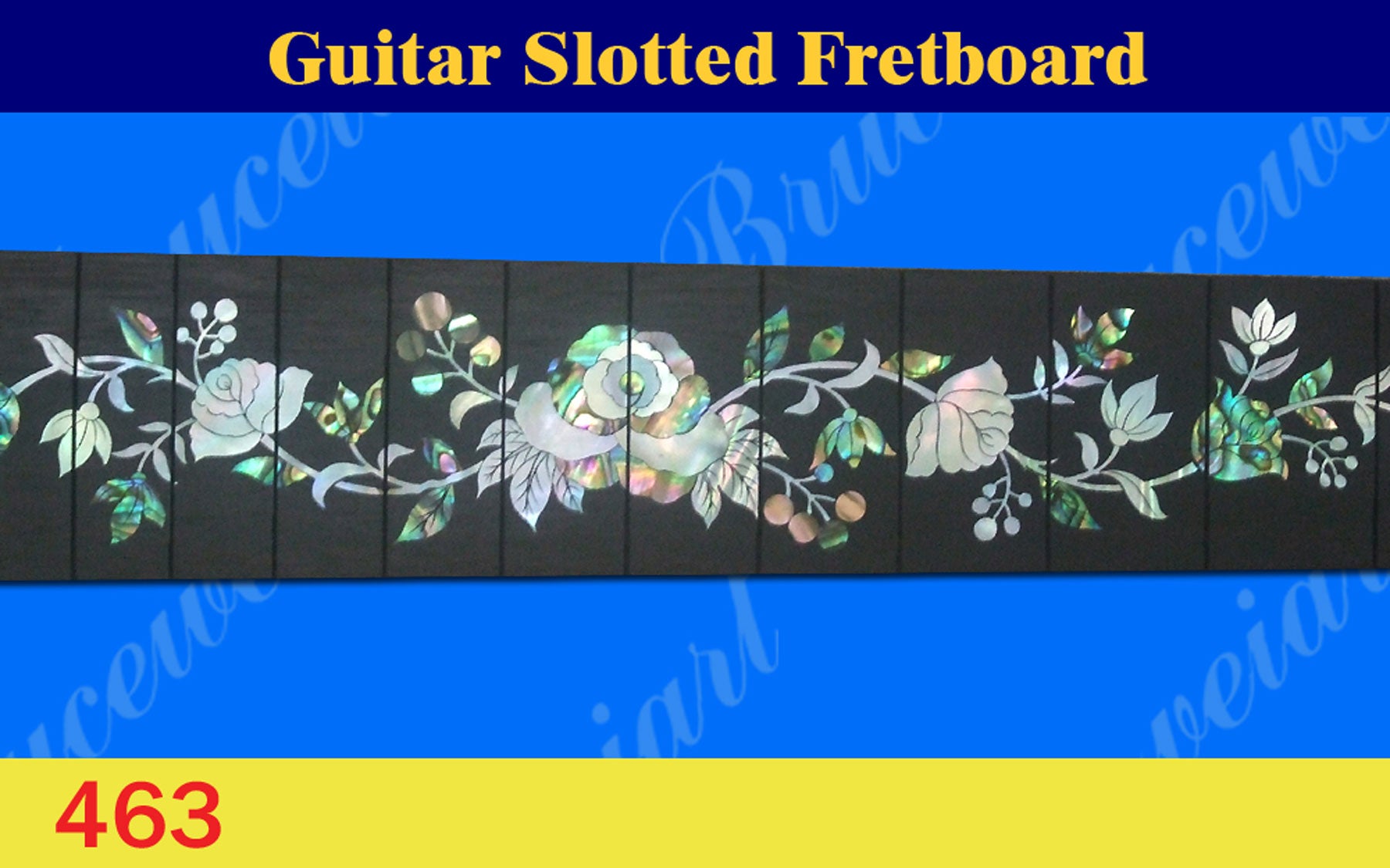 Guitar Handmade Rosewood Slotted Fretboard, Mop & Abalone Inlay, Bruce Wei ( 463 )