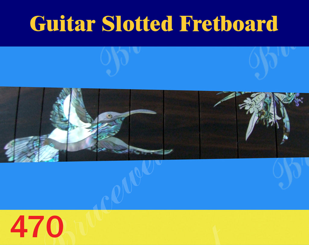 Guitar Handmade 25.5" Rosewood Slotted Fretboard, MOP & Abalone Inlay, Bruce Wei ( 470 )