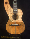 Handmade 5 String Harp Style Concert Ukulele, Solid Spalted Curly Maple, Taiwania , MOP Inlay, Bruce Wei HU15-2004