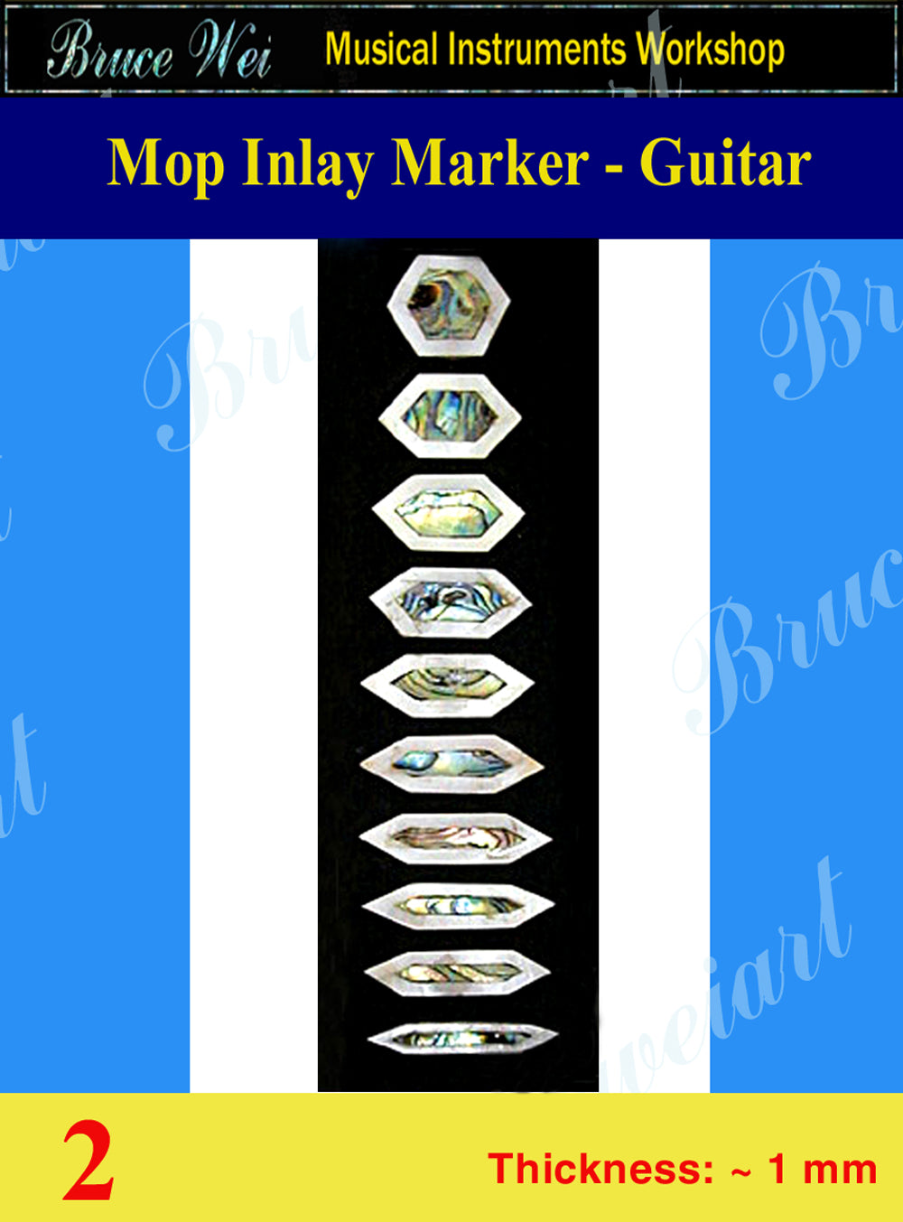 Inlay Material, DIY Abalone & Mop Inlay Fretboard Markers, Bruce Wei ( 2 )