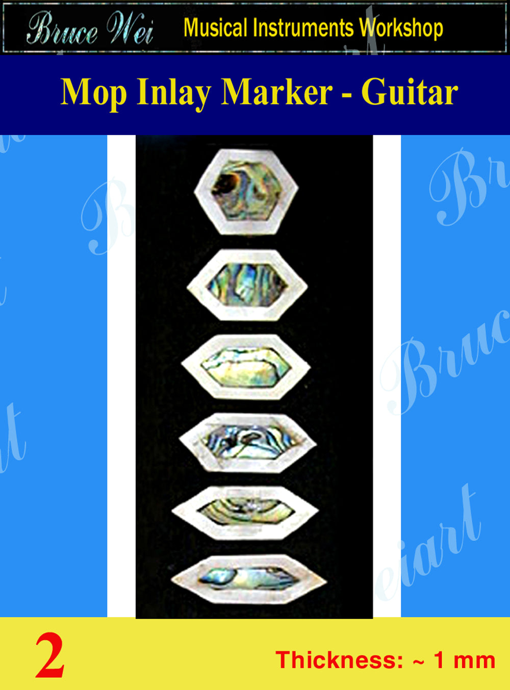 Inlay Material, DIY Abalone & Mop Inlay Fretboard Markers, Bruce Wei ( 2 )