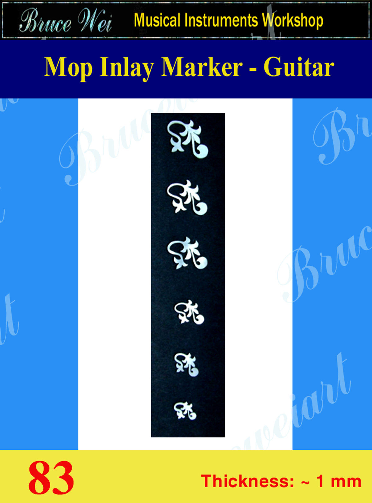 Inlay Material, DIY White Mop Inlay Fretboard Markers, Bruce Wei (83)