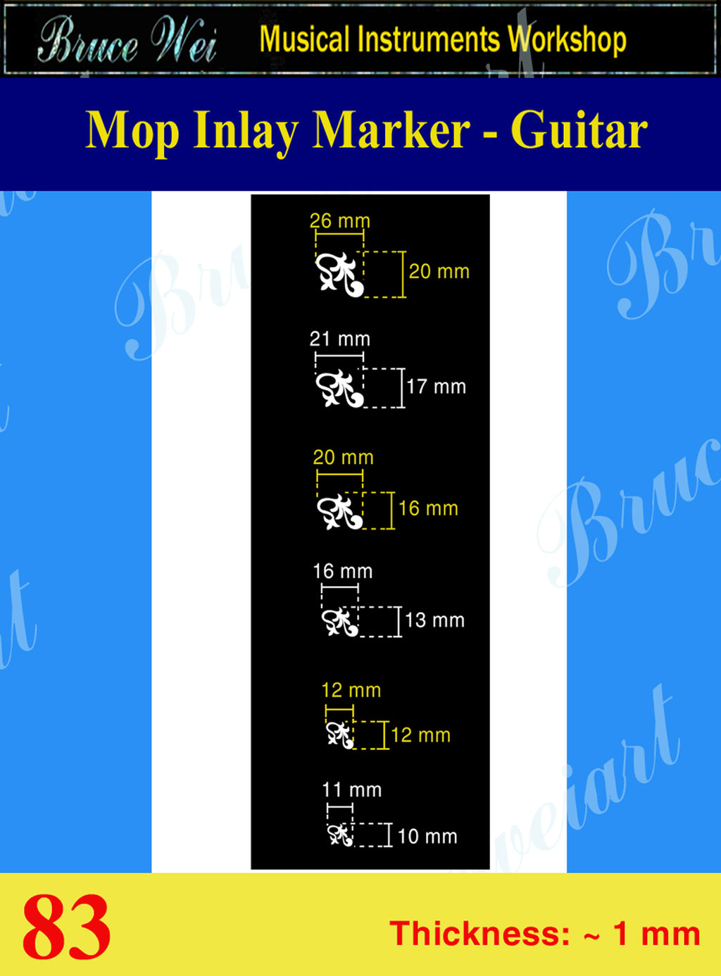 Inlay Material, DIY White Mop Inlay Fretboard Markers, Bruce Wei (83)