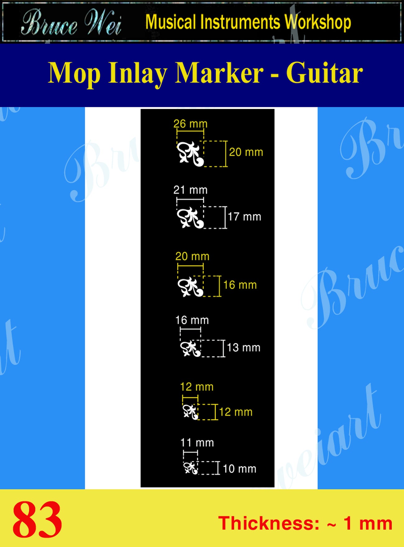 Inlay Material, DIY White Mop Inlay Fretboard Markers, Bruce Wei (83)