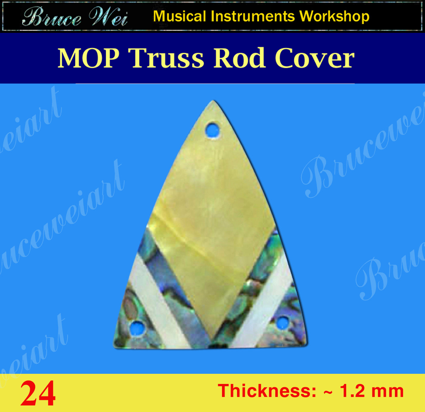 Free Shipping Guitar Truss Rod Cover Mop & Abalone 1pc, Bruce Wei (24)