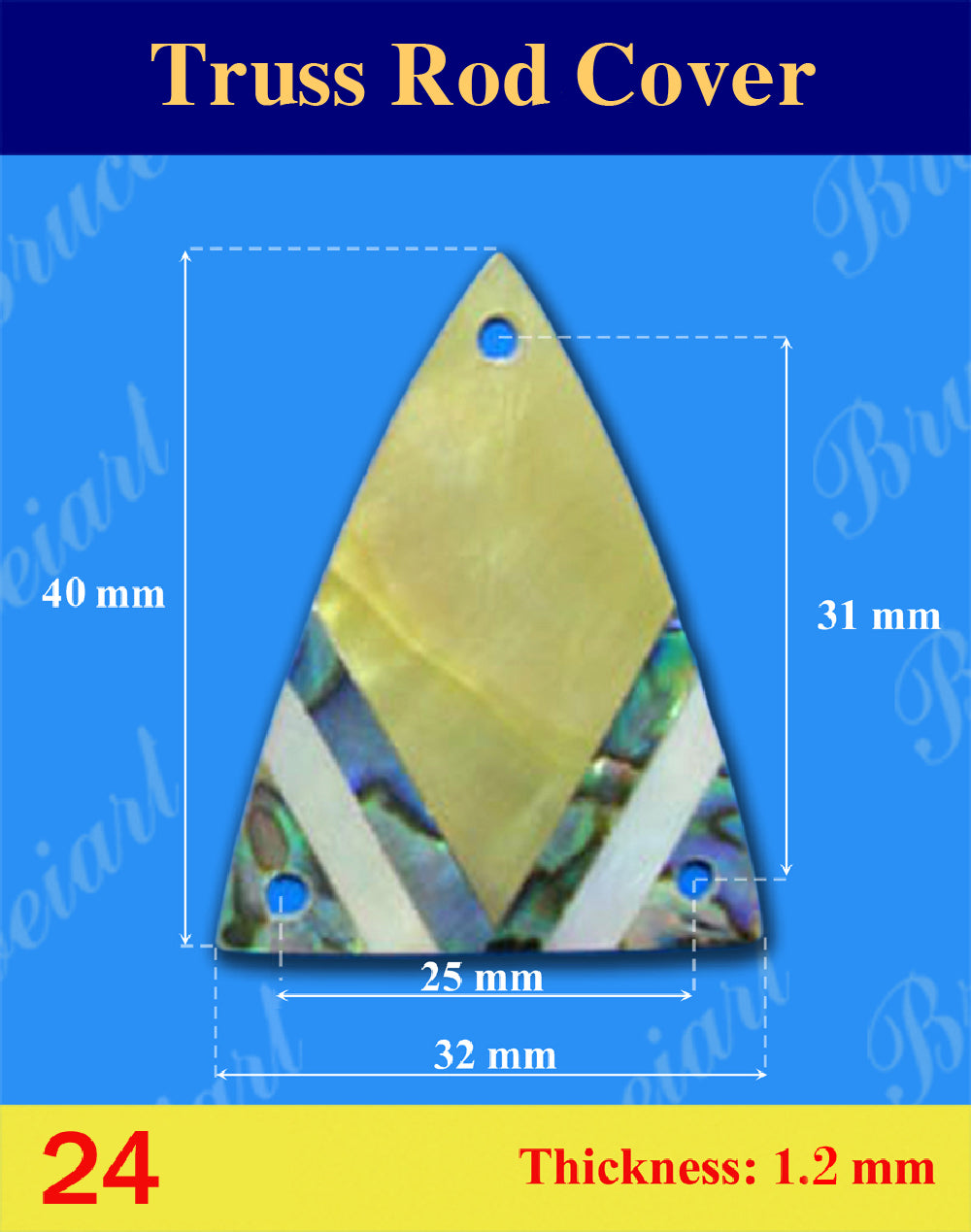 Free Shipping Guitar Truss Rod Cover Mop & Abalone 1pc, Bruce Wei (24)