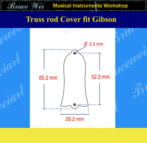 Free Shipping Fit Gibson Solid Hawaiian Koa Truss Rod Cover, Abalone Inlay,, Bruce Wei ( 256 )