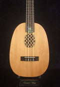 Handmade 6 String Tenor Ukulele, Solid Spruce, Mahogany Pineapple, Abalone Inlay, Slotted Head, Soft-bag, Bruce Wei UW17-2122