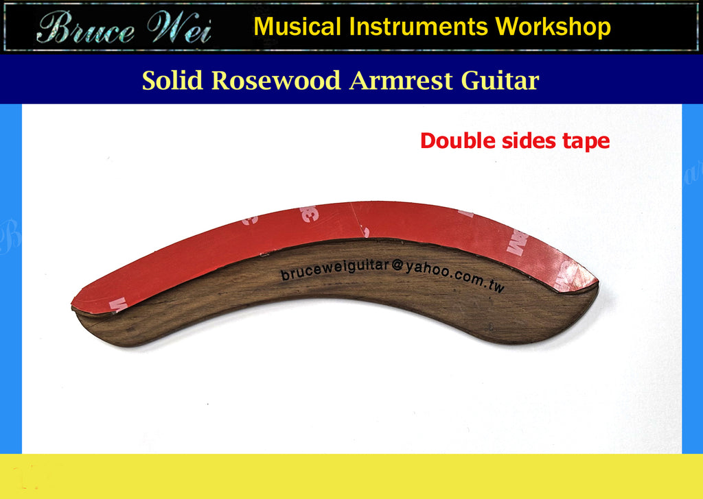 Guitar Handcrafted Rosewood Armrest, Mop & Abalone Inlay, Bruce Wei (95)