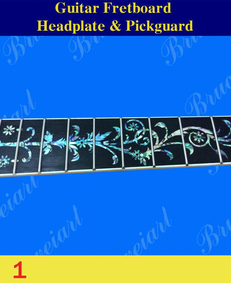 Guitar Rosewood Headplate, Pickguard & Fretted Fretboard, Abalone Inlay, Bruce Wei ( 1 )