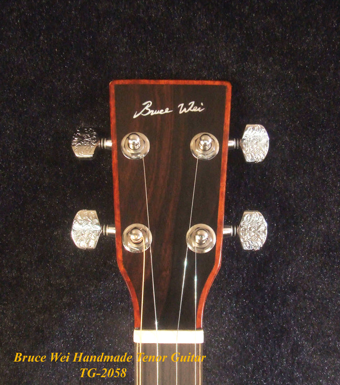 Handmade 4 String Tenor Guitar Solid Acacia, Angel, Dove Inlay, Soft-bag Bruce Wei TG-2058