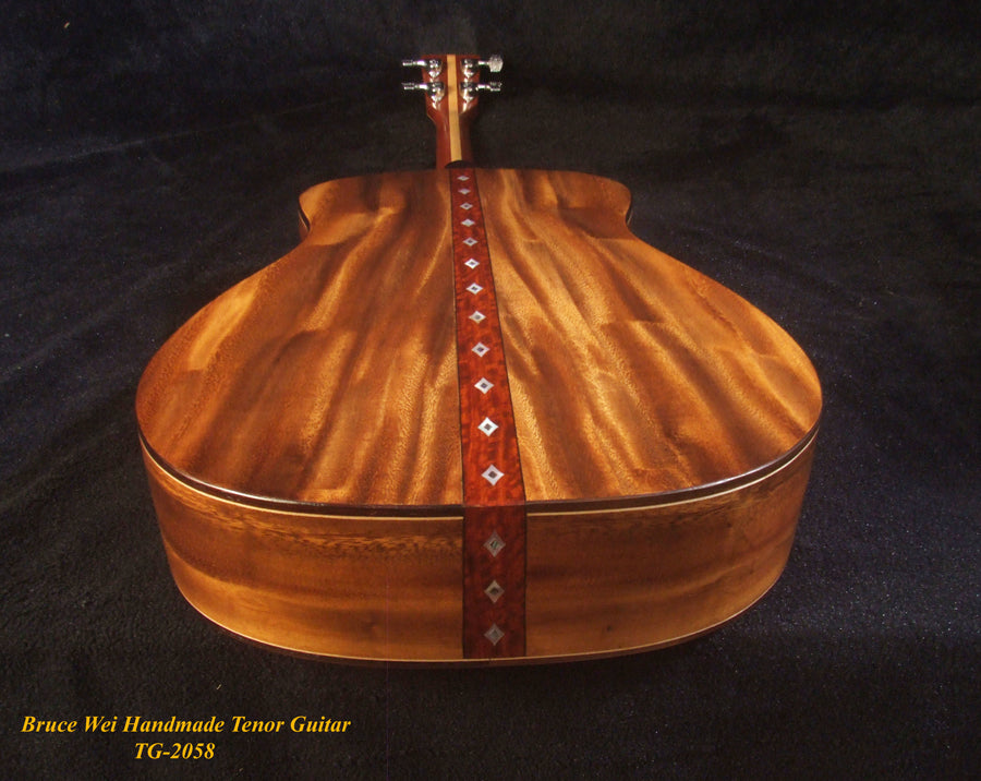 Handmade 4 String Tenor Guitar Solid Acacia, Angel, Dove Inlay, Soft-bag Bruce Wei TG-2058