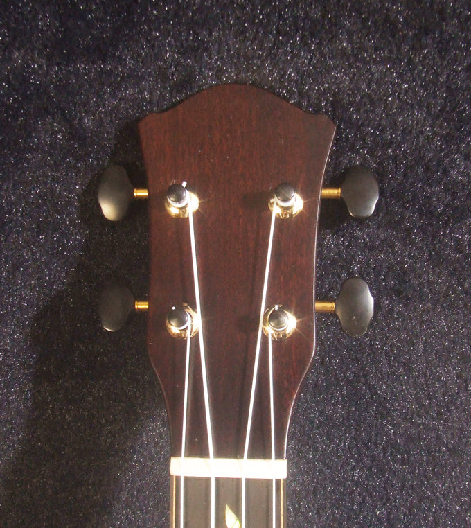 Handcrafted Tenor Ukulele, Carved ARCHBACK Solid Hawaiian Koa, Flame Maple MOP Vine Inlay, Soft-bag, Bruce Wei UAC17-2045