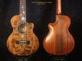 Handcrafted Tenor Ukulele, Carved ARCHBACK Solid Curly Acacia, Mahogany, Floral Inlay, Soft-bag, Bruce Wei UAC17-2046
