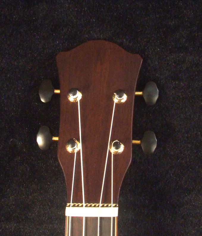 Handmade Left-Handed Baritone Ukulele, Solid Spruce, Rosewood Cutaway, 4 String, Soft-bag, Bruce Wei UAC19-2002