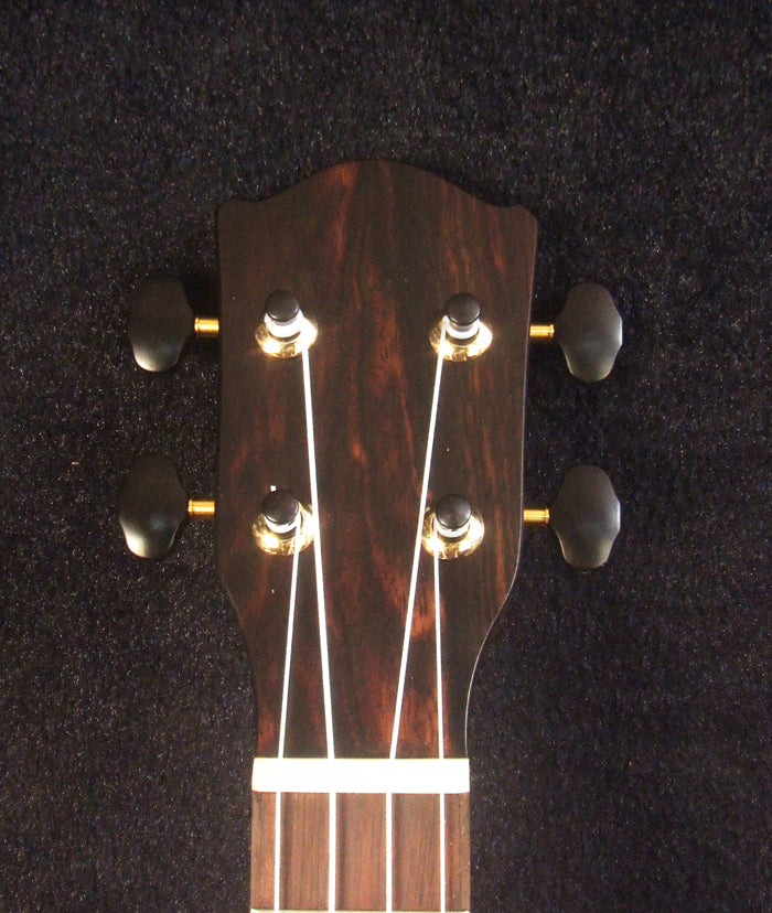 Handcrafted Soprano Ukulele Hawaiian Koa & Mahogany Archback , Floral inlay, Soundhole, Soft-bag, Bruce Wei UAG13-2027