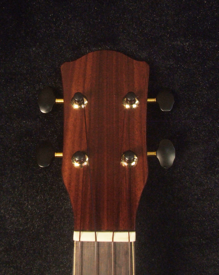 Handmade Solid Curly Hawaiian Koa Tenor Ukulele, Maple & Walnut Arch-Back, Abalone Inlay, Bruce Wei UAG17-2024-1