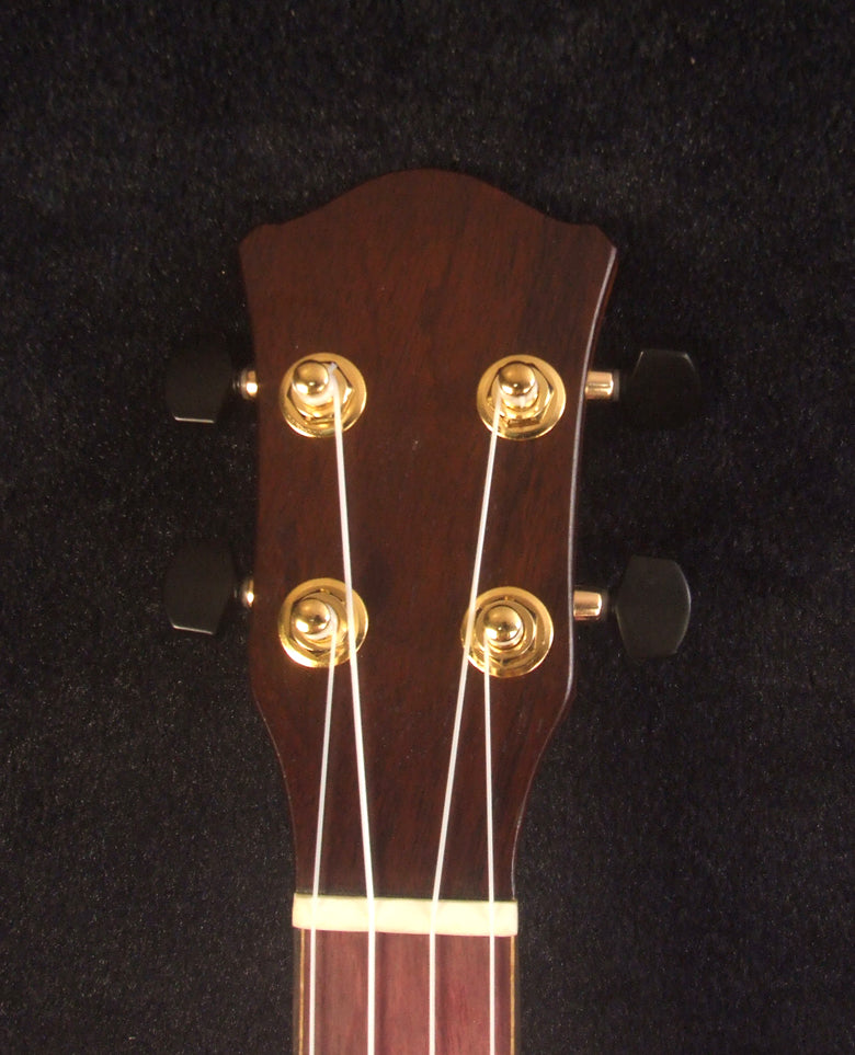 Handmade Cutaway Tenor Ukulele, Solid Mahogany, Taiwania, Archback, Lotus & Dragonfly Inlay, Soft-bag, Bruce Wei UAJ17-2011