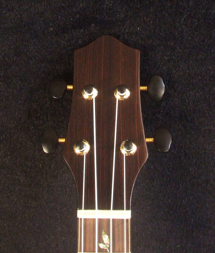 Handmade Tenor Ukulele, Solid Spruce, Zebra wood, MOP Vine Inlay, Soft-bag, Bruce Wei UAM17-2011