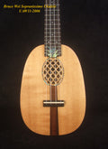 Handmade Pineapple Sopranissimo/ Pocket Ukulele, Carved Archback Solid Spruce, Acacia, Abalone Inlay, Soft-bag, Bruce Wei UAW11-2006