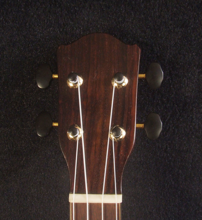 Handmade Soprano Ukulele, Hawaiian Koa, Redwood, Archback Pineapple, Bird Floral Inlay, Soft-bag, Bruce Wei UAW13-2008
