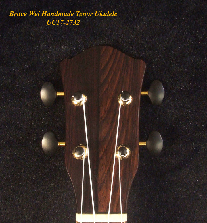 Handmade Tenor Ukulele, Solid Curly Spalted Maple, Zebra wood, The Islands Soundhole, Abalone MOP inlay, Soft-bag, Bruce Wei UC17-2732