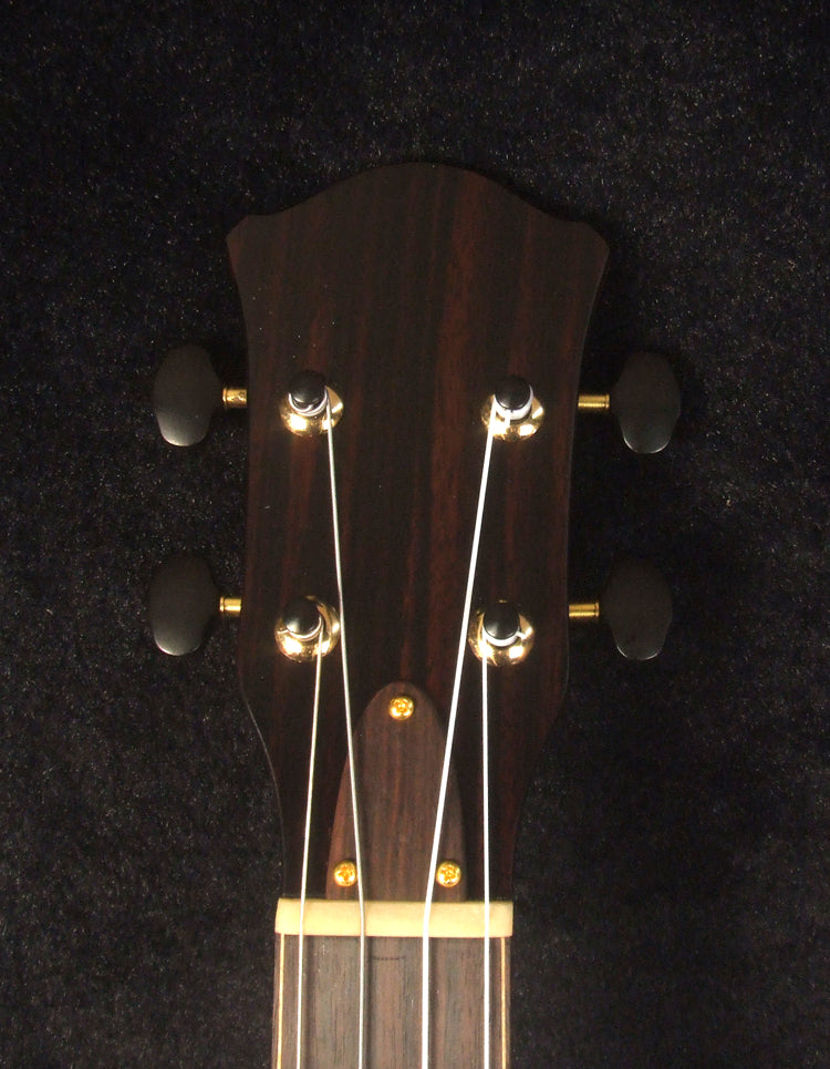 Handmade Baritone Ukulele, Solid Spalted Maple, Spalted Rosewood Cutaway, 4 String, Soft-bag, Bruce Wei UC19-2004