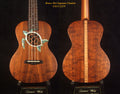 Handmade Soprano Ukulele Solid Hawaiian Koa, Turtle Soundhole, Soft-bag, Bruce Wei UG13-2219