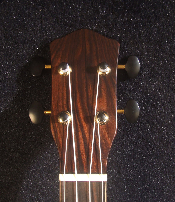 Handcrafted Concert Ukulele, Solid Hawaiian Koa, Acacia, Coconut Tree, Sunset Inlay, Soft-bag, Bruce Wei UG15-2938