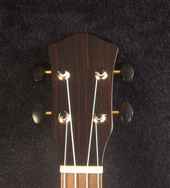 Handmade Tenor Ukulele, Solid Hawaiian Curly Koa, Dog Soundhole, Inlay, Soft-bag Bruce Wei UG17-3067