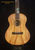 Handcrafted Baritone Ukulele, Solid Mango 4 String, Maple Leaf Inlay, Soft-bag, Bruce Wei UG19-2319