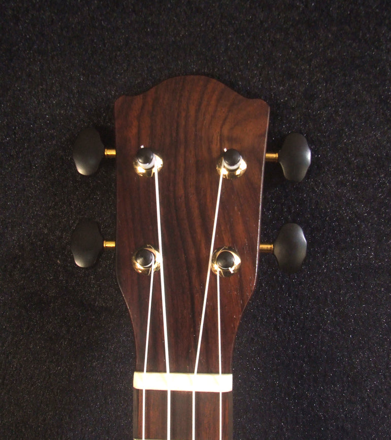 Handcrafted Soprano Ukulele, Solid Spruce, Acacia, MOP Inlay, Soft-bag, Bruce Wei UKB13-2004