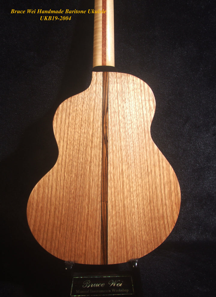 Handcrafted 4 String Baritone Ukulele, Solid Taiwania, Soft-bag, Bruce Wei UKB19-2004