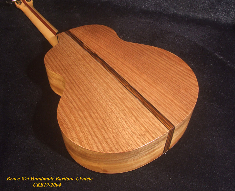 Handcrafted 4 String Baritone Ukulele, Solid Taiwania, Soft-bag, Bruce Wei UKB19-2004