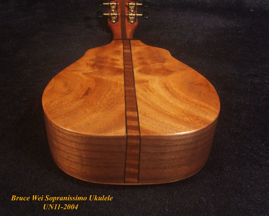 Handmade Sopranissimo/ Pocket Ukulele, Solid Spruce & Acacia, MOP Inlay, Bruce Wei UN11-2004
