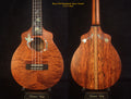 Handmade Tenor Ukulele, Solid Curly Mahogany, Spalted Rosewood, Bird & Floral inlay, Soft-bag, Bruce Wei