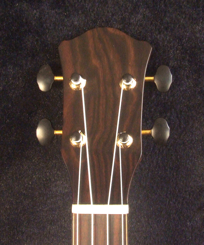 Handmade Tenor Ukulele, Solid Curly Mahogany, Spalted Rosewood, Bird & Floral inlay, Soft-bag, Bruce Wei