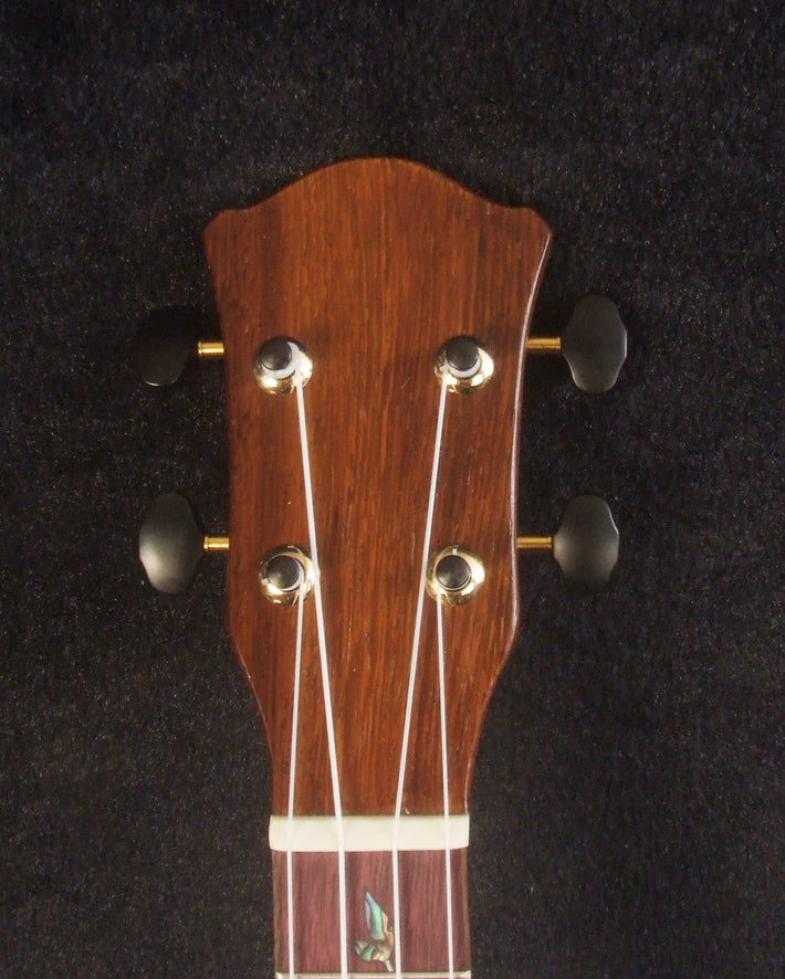 Handmade Tenor Ukulele Solid Hawaiian Koa, Mahogany, Rosewood, Hibiscus inlay, Soft-bag, Bruce Wei UN17-2020