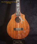 Handmade Tenor Ukulele, Solid Hawaiian Koa, Engraved Top, Koi Fish & Lotus inlay, Soft-bag, Bruce Wei UN17-2021