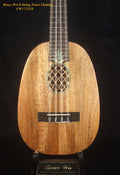 Handmade 8 String Tenor Ukulele, Solid Mango, Zebra wood Pineapple, Abalone Inlay, Soft-bag, Bruce Wei UW17-2119-1