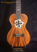 Handmade Tenor Ukulele, Solid Acacia, Hibiscus Soundhole, MOP Inlay, Soft-bag, Bruce Wei UY17-2177