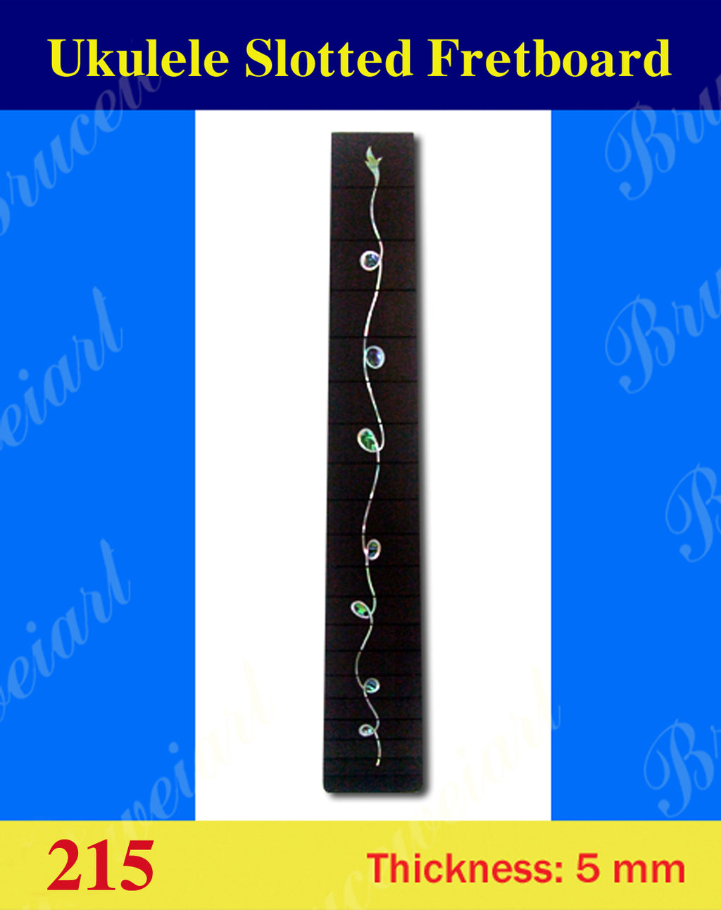 Tenor Ukulele Slotted Rosewood Fretboard, MOP & Abalone Inlay, Bruce Wei ( 215 )