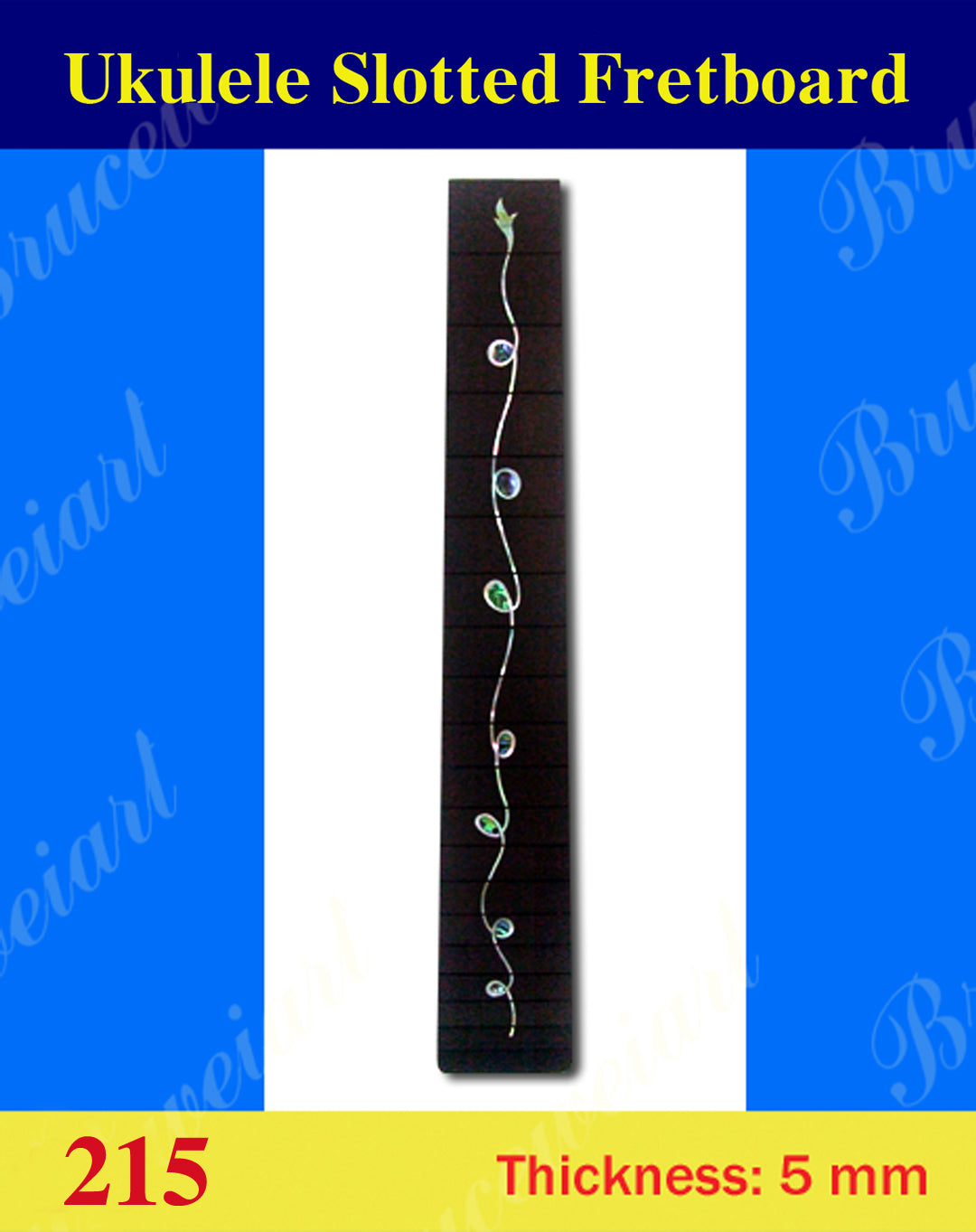 Tenor Ukulele Slotted Rosewood Fretboard, MOP & Abalone Inlay, Bruce Wei ( 215 )